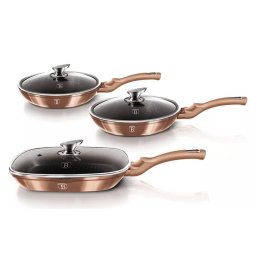 KIT FRIGIDEIRAS TURBO INDUÇÃO C/ GRELHADOR TRIPLA CAMADA DE MARMORE 3 PC