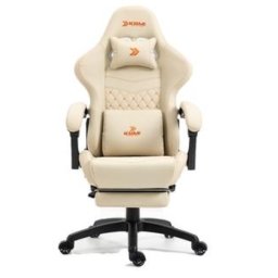 CADEIRA GAMER RECLINAVEL C/ ALMOFADAS E DESCANSO PARA PERNAS RETRATIL
