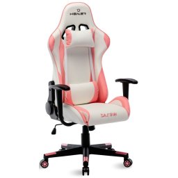 CADEIRA GAMER STRIKE RECLINAVEL GIRATORIA - BRANCO E ROSA