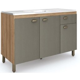 BALCÃO PARA PIA120CM C/ 2 PORTAS 2 GAVETAS S/ PIA