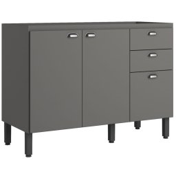 BALCÃO PARA PIA LA VIVVE 2 PORTAS 3 GAVETAS 120CM - COR ONIX