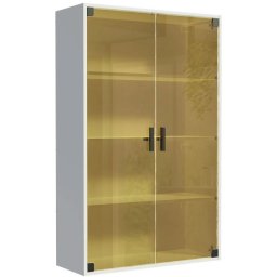 CRISTALEIRA LUX STYLE SUSPENSIVE C/ 2 PORTAS DE VIDRO - BRANCA