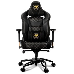 CADEIRA GAMER COUGAR CAMURÇA C/ APOIO BRAÇO - PRETA