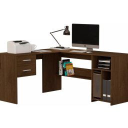 MESA DE CANTO PARA COMPUTADOR ESCRIVANINHA - AMADEIRADO