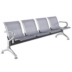 CADEIRA LONGARINA AIRPOT OFFICE 4 LUGARES C/ BASE FIXA - CINZA