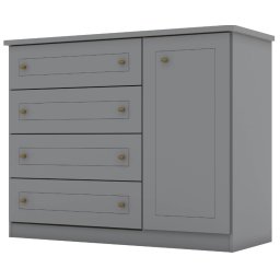 COMODA AMERICANA RESISTENTE HENN C/ 4 GAVETAS 1 PORTA