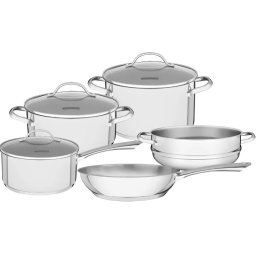 JOGO DE PANELAS 5 PC TRAMONTINA FUNDO TRIPLO - INOX