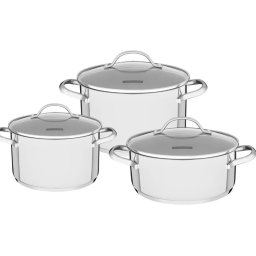 JOGO DE PANELAS 3 PC TRAMONTINA FUNDO TRIPLO - INOX