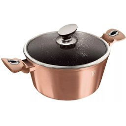 PANELA CAÇAROLA TURBO-INDUÇÃO 2,5L 20CM BERLINGER HAUS C/ TAMPA VIDRO - ROSE