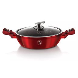 PANELA CAÇAROLA SISTEMA TURBO-INDUÇÃO 24CM 2,3L MARMORE - VERMELHA
