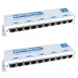 KIT 2 REGUAS PANEL 5 PORTAS RJ45 POE GIGABIT