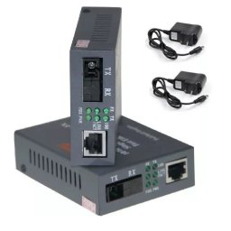PAR DE CONVERSORES DE MIDIA FIBRA OPTICA SC GIGABIT 10/100M ATE 20KM