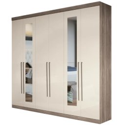 GUARDA ROUPA DE CASAL 6 PORTAS 4 GAVETAS C/ ESPELHO