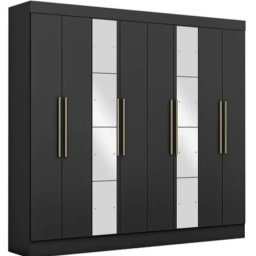 GUARDA ROUPAS CASAL 8 PORTAS 2 GAVETAS LA CAZE C/ 8 ESPELHOS