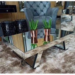 MESA DE CENTRO LEGLASS P/ SALA EM MDP 80CM ESPELHADA