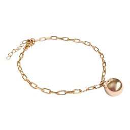 Pulseira com Elos Alongados e Pingente de Esfera | ORBE SOLITÁRIO