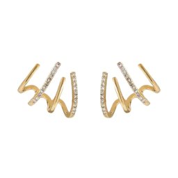 Brinco Ear Climber 4 pontas Cravejado | FIAMME | tamanho G