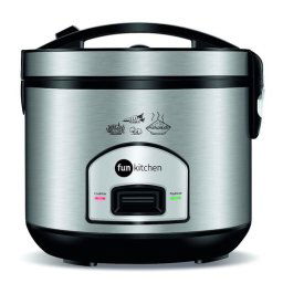 PANELA ELETRICA DE ARROZ FUN KITCHEN 10 XICARAS 700W 220V - PRETO/INOX