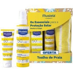 Spray Solar 200mL + Leite Rosto 40mL + Toalha Praia 1 SPF50+