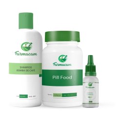 Kit Minoxidil Turbinado + Pill Food + Shampoo Bomba De Café