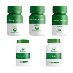 Kit Tribulus Terrestris + ZMA + Turkesterone + Silimarina com Metionina + Ginkgo Biloba