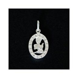 Pingente de Prata 925 Anjo com Pedra de Zirconia