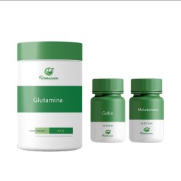 Gaba 400mg 60 doses + Melatonina 5mg 100 doses + Glutamina 200g