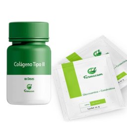 Colágeno Tipo II 40mg 30 doses + Glucosamina com Condroitina 30 sachês