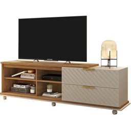 RACK ESTANTE PARA TV ATE 55 C/ 4 NICHOS 6 RODIZIOS