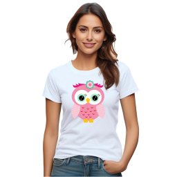 Camiseta Coruja Rosa Flor Corujinha Estampa Personalizada