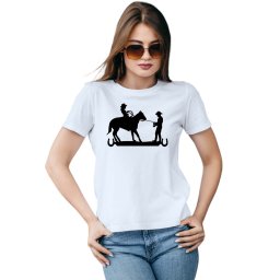 Camiseta Cowgirl Laçando Cowboy Estampa Personalizada