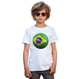Camiseta Brasil Bola Futebol Estampa Personalizada