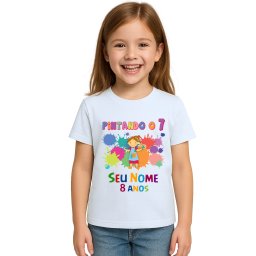 Camiseta Pintando o 7 Menina Estampa Personalizada