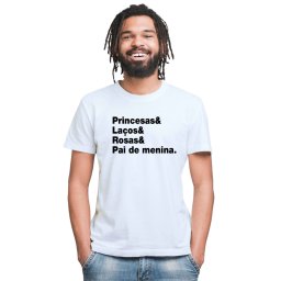 Camiseta Princesas Laços Rosas Pai De Menina Personalizada