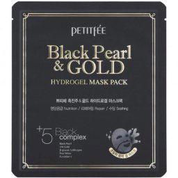 Black Pearl and Gold Máscara de Rosto de Hidrogel 5 un.