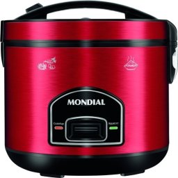 PANELA ELETRICA MONDIAL INOX VERMELHA 700W FAZ 10 XICARAS