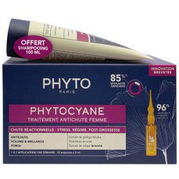 Phytocyane Tratamento Queda Reacional Ampolas 12x5mL + Shampoo 100mL 1