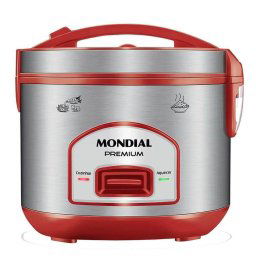 PANELA ELETRICA DE ARROZ MONDIAL INOX RED 500W FAZ 6 XICARAS