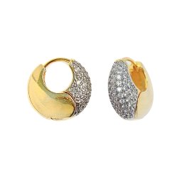 Argola Redonda Cravejada | MACARON | tam. P