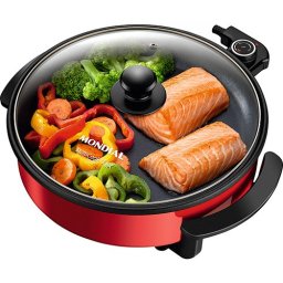 Panela Grill Eletrica Mondial Antiaderente 1200w Ellegance Red