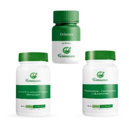 Kit Faseolamina + Cassiolamina + Glucomannan + xô inchaço + orlistate