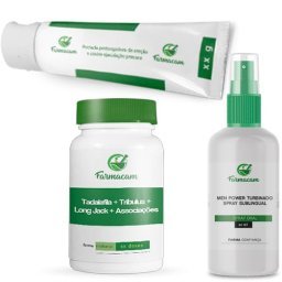 Kit Turbinado Contra Ejaculação Precoce - Tadalafila + Tribulus + Associações com Spray Tadalafila + Arginina e Pomada Sildenafila + Associações