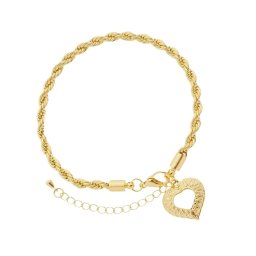 Pulseira malha Cordão Baiano com Pingente de Coração | SPERANZA