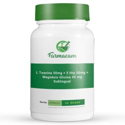L Teanina 50mg + 5 Htp 50mg + Magnésio Glicina 45 mg Sublingual