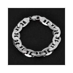 Pulseira de Prata de Elos 14 mm / Comprimento 18 cm