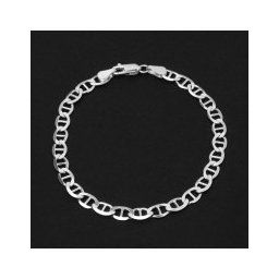 Pulseira de Prata de Elos 6 mm / Comprimento 18 cm