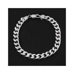 Pulseira de Prata Gourmette / Comprimento 18 cm 8mm