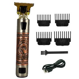 Máquina de Barba e Cabelo Recarregável Vintage USB + Carregador + Chaveiro CBRN19694