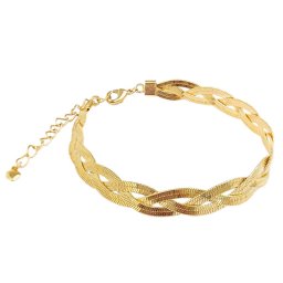 Pulseira Lisa em Malha Fita Trançada | TRESSER