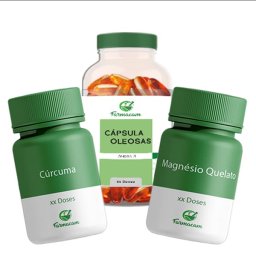 Kit Cúrcuma 400 mg + Ômega 3 1400mg + Magnésio Quelato - Bisglicinato 400mg